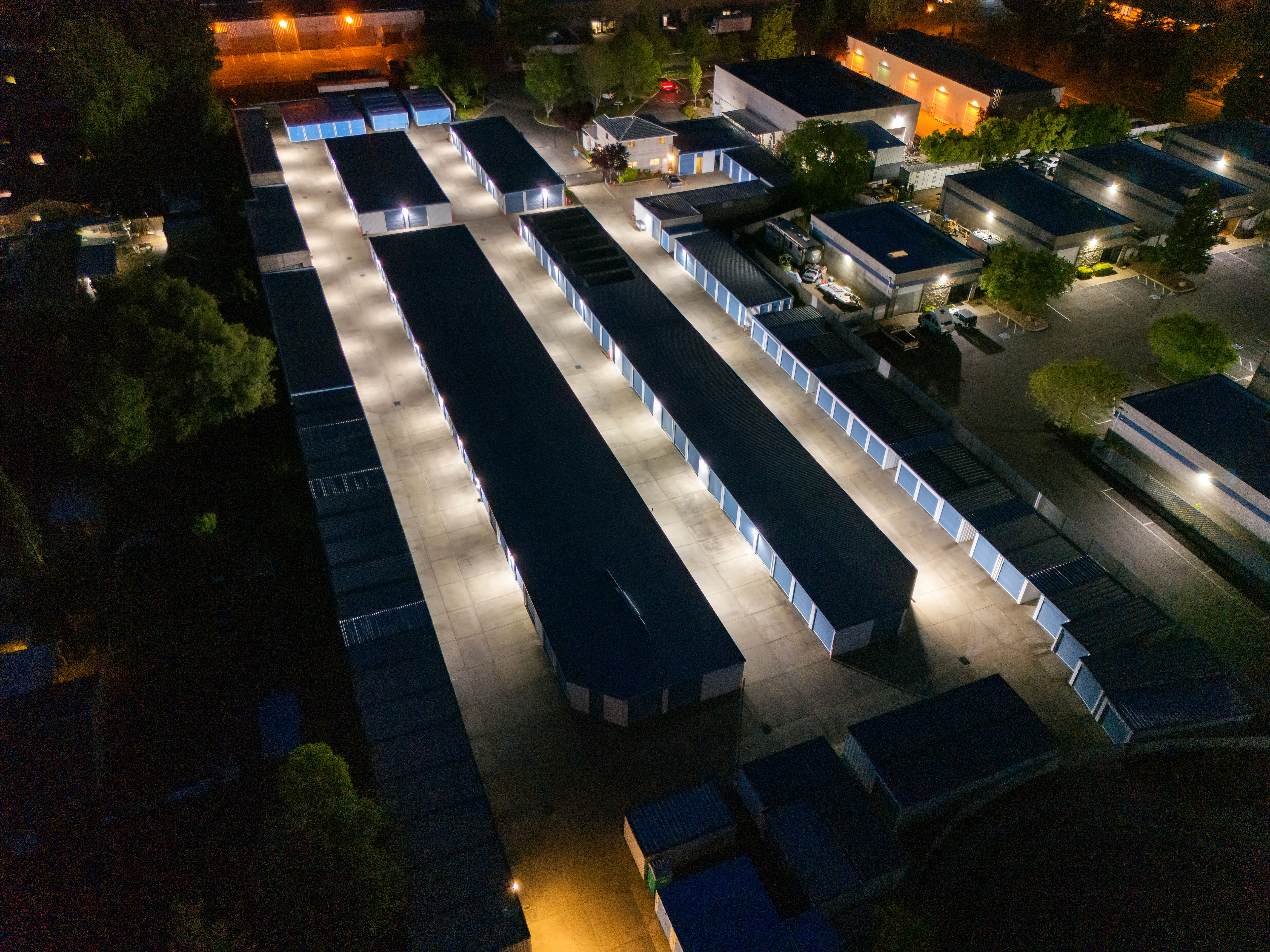 Well lit at night